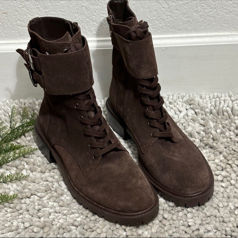 NWOT VINCE CAMUTO FAWDRY GENUINE COFFEE BROWN SUEDE BOOTS US9